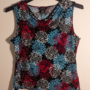 George Women's Floral Sleeveless Top - Red, Blue, Black